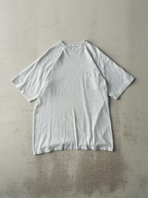 Vintage 90s Heather Grey Blank Pocket Tee (M) sold by Rebalance Vintage