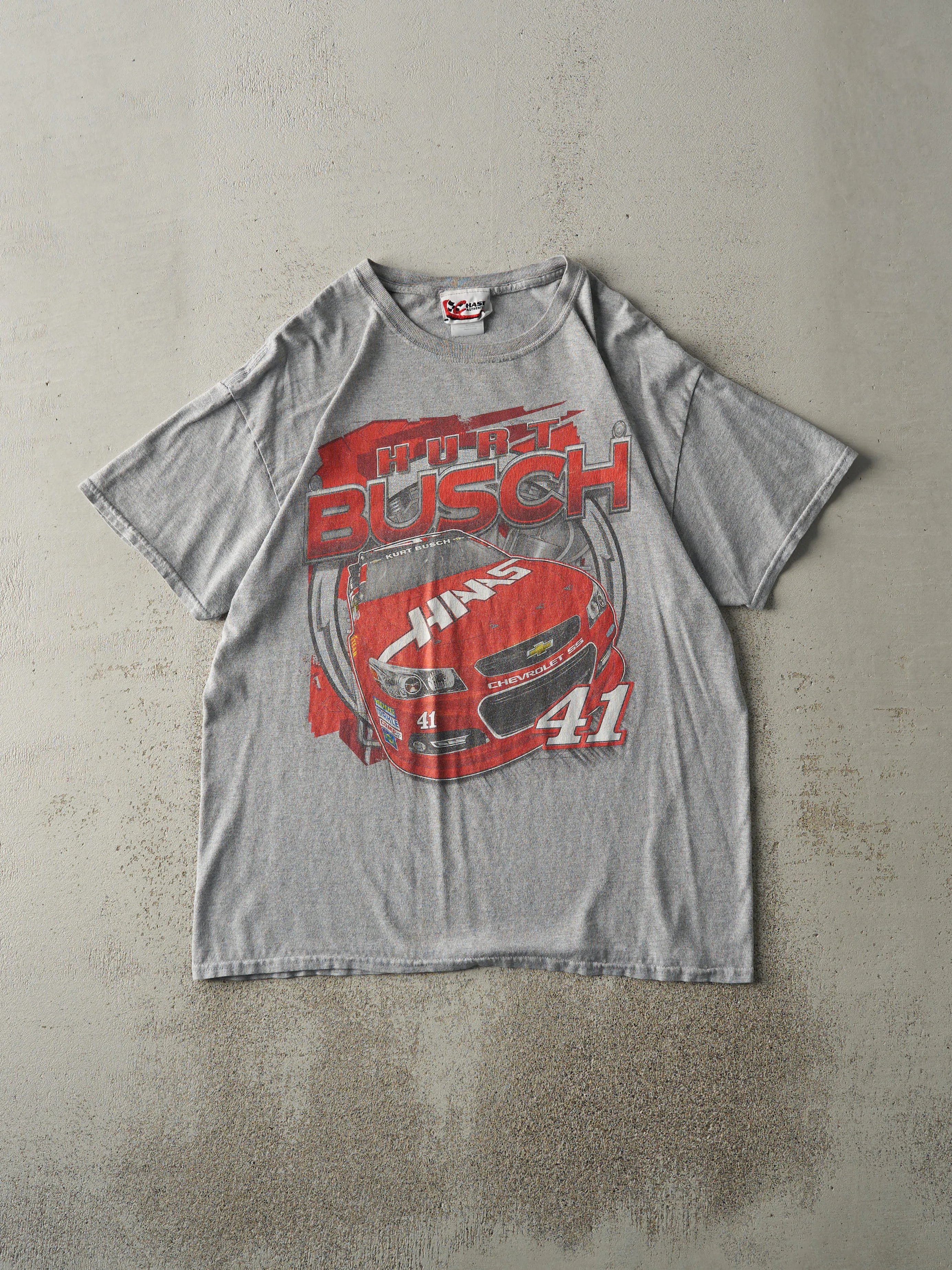 15' Grey Kurt Busch Nascar Racing Tee (M) sold by Rebalance Vintage