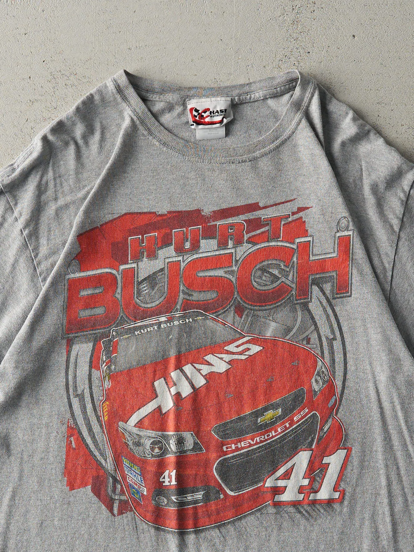 15' Grey Kurt Busch Nascar Racing Tee (M) sold by Rebalance Vintage product image thumbnail 3