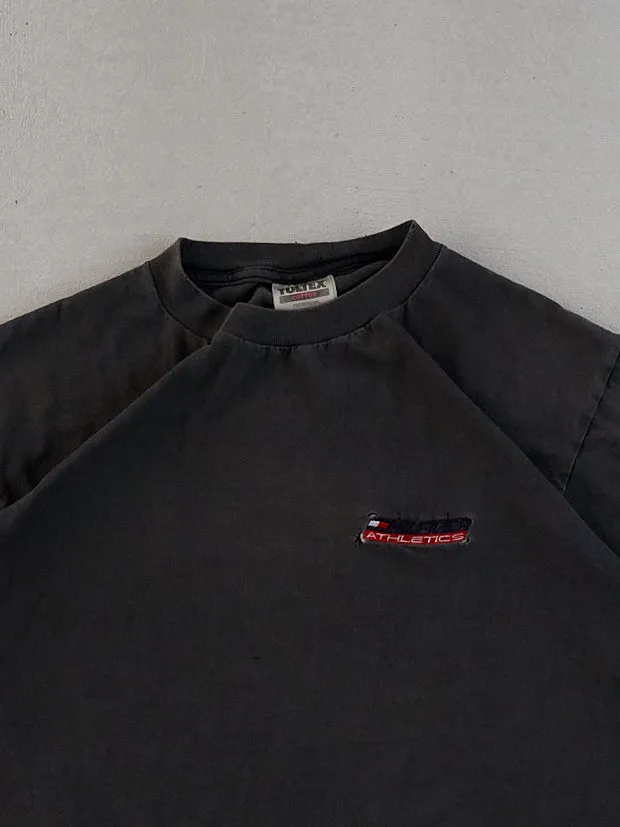 Vintage 90s Washed Black Tommy Hilfiger Athletics Tee (S) sold by Rebalance Vintage product image thumbnail 2
