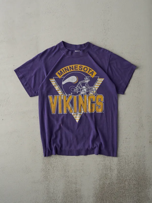 Vintage 80s Purple Minnesota Vikings Single Stitch Tee (S) sold by Rebalance Vintage