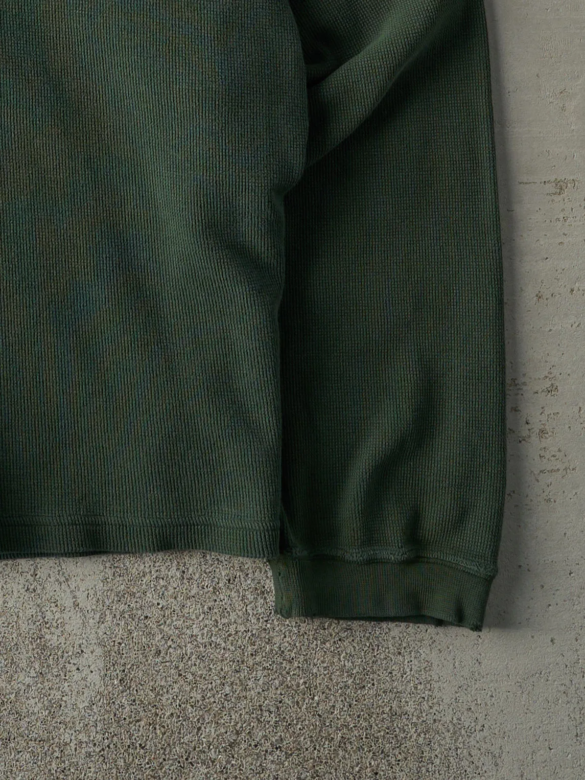 Vintage Y2K Green Quarter Zip Waffle Knit Boxy Sweater (XL) sold by Rebalance Vintage product image thumbnail 3