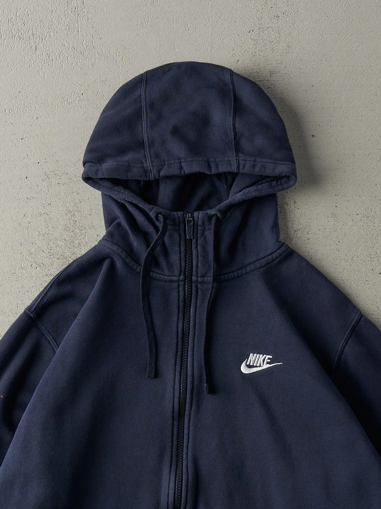 Vintage Y2K Navy Blue Nike Zip Up Hoodie (L) sold by Rebalance Vintage product image thumbnail 2