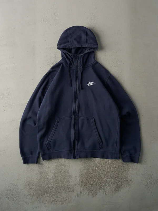 Vintage Y2K Navy Blue Nike Zip Up Hoodie (L) sold by Rebalance Vintage