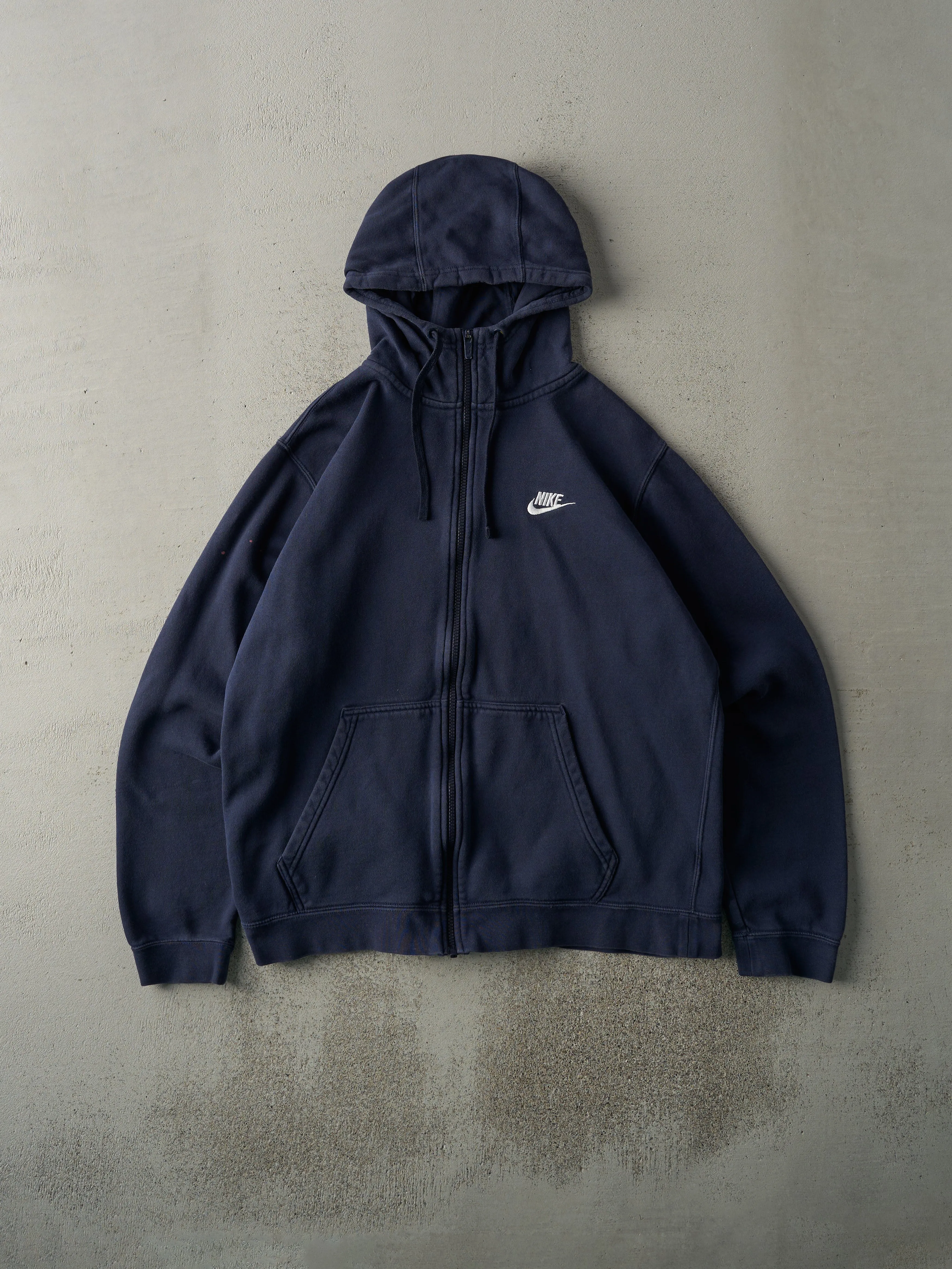 Vintage Y2K Navy Blue Nike Zip Up Hoodie (L) sold by Rebalance Vintage