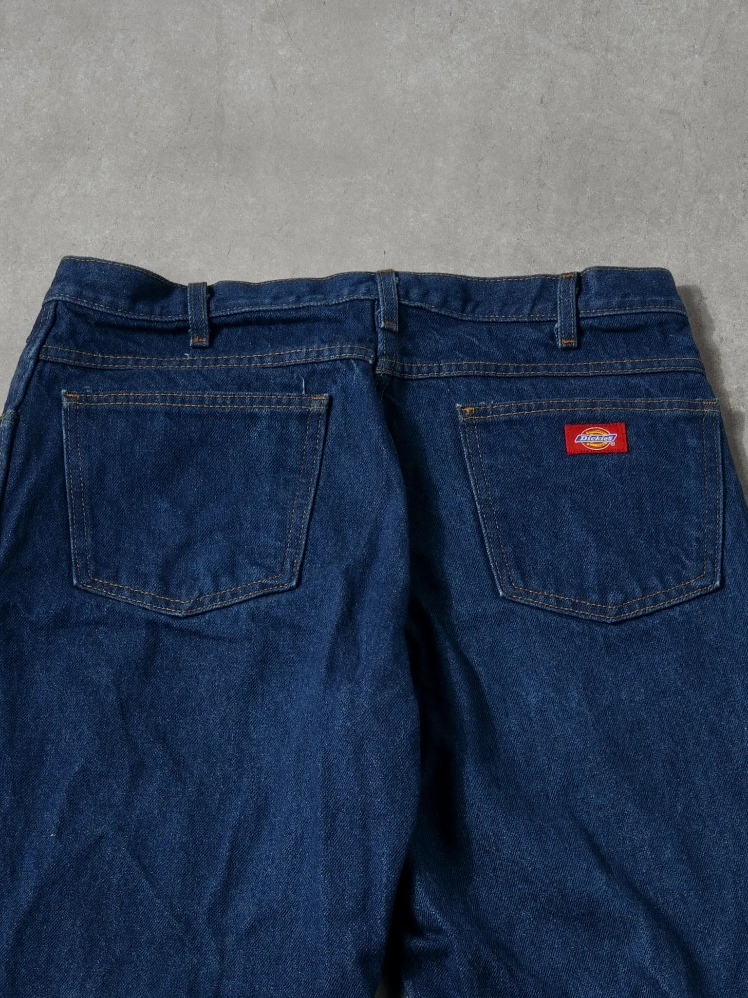 Vintage 90s Dark Blue Dickies Straight Denim Jeans (36x30) sold by Rebalance Vintage product image thumbnail 4