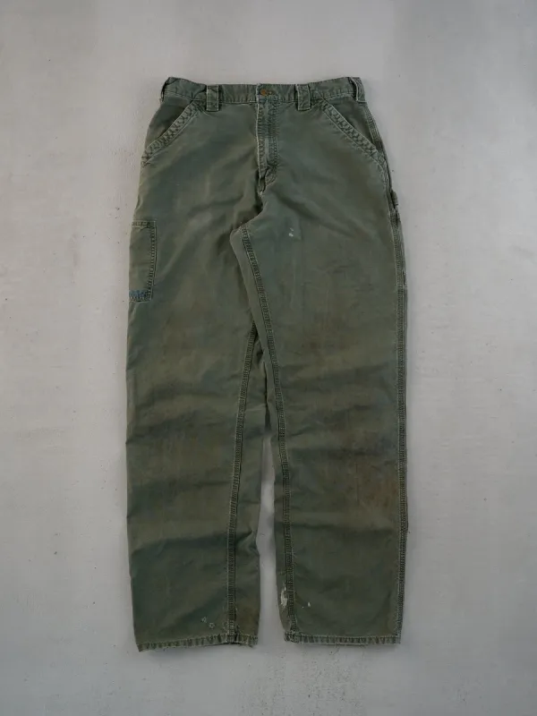 Vintage 90s Sage Green Carhartt Dungeree Carpenter Pants (32x34) sold by Rebalance Vintage