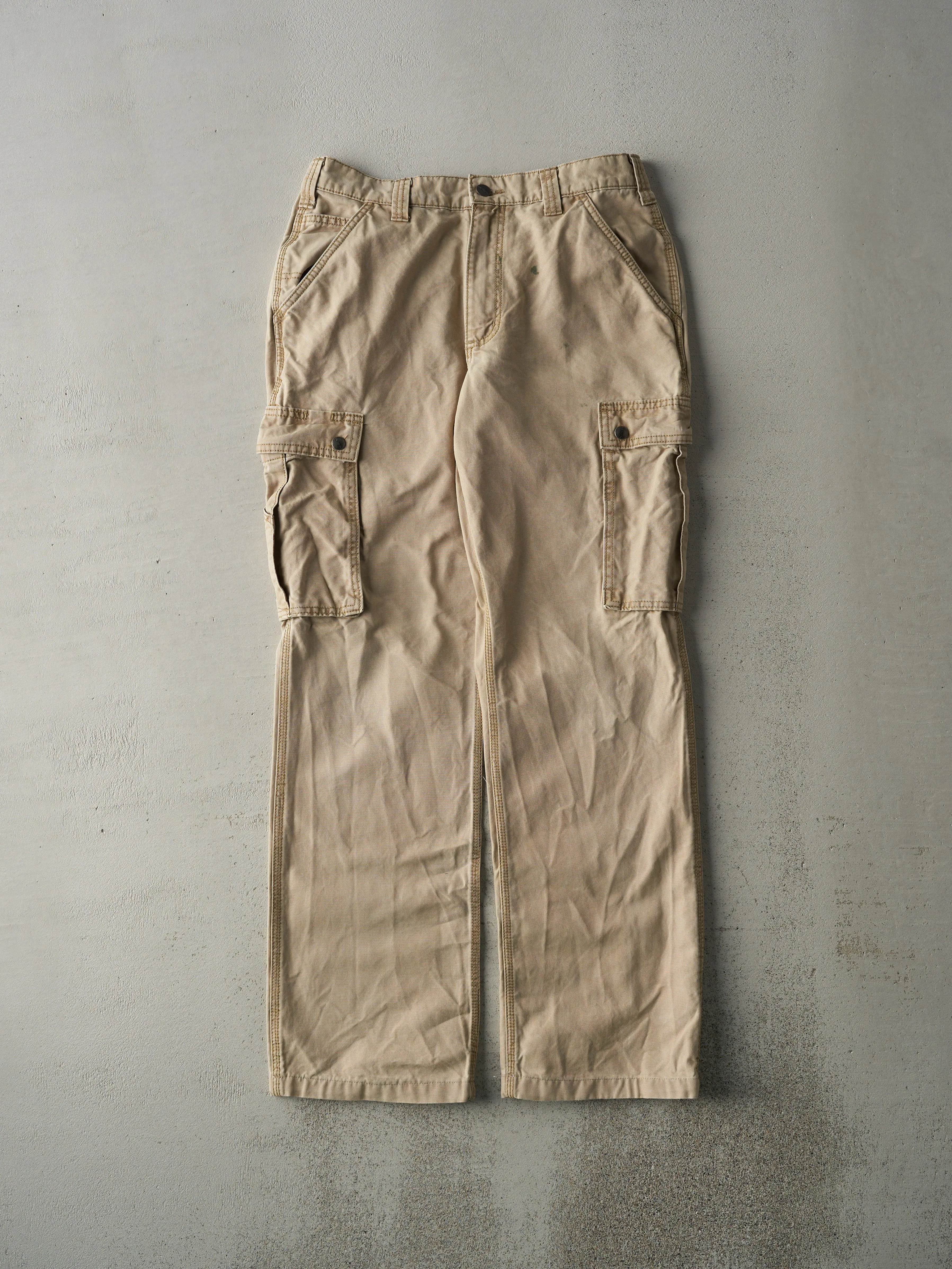 Vintage Y2K Beige Carhartt Light Weight Cargo Pants (32x31.5) sold by Rebalance Vintage