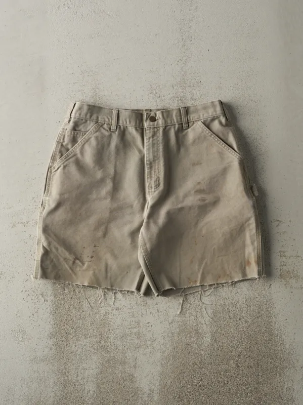 Vintage Y2K Beige Dungaree Fit Carhartt Cut Off Carpenter Shorts (33x8.5) sold by Rebalance Vintage