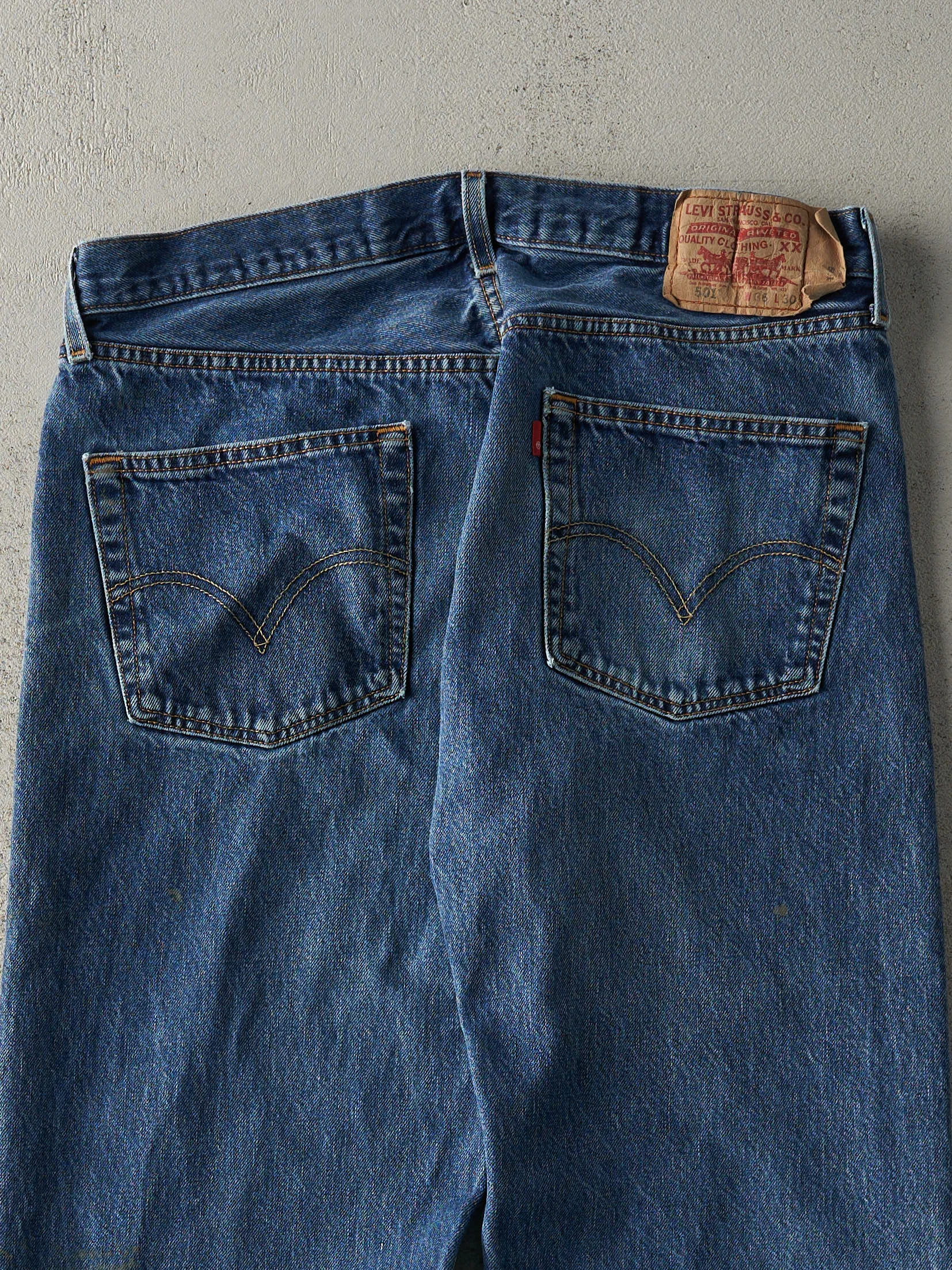 Vintage 90s Dark Wash Levi's 501 Jeans (36x27.5) sold by Rebalance Vintage product image thumbnail 4