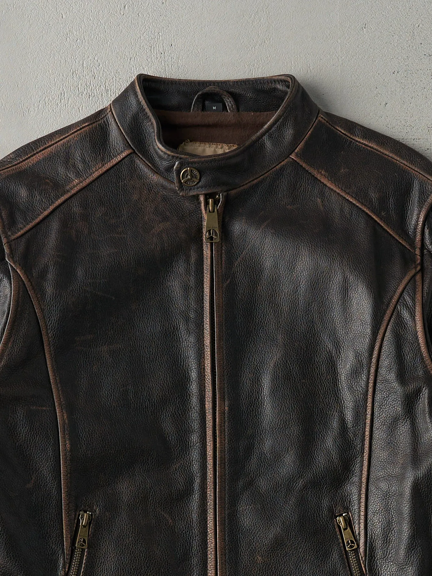 Vintage 90s Dark Brown Top Gun Leather Jacket (S/M) sold by Rebalance Vintage product image thumbnail 3