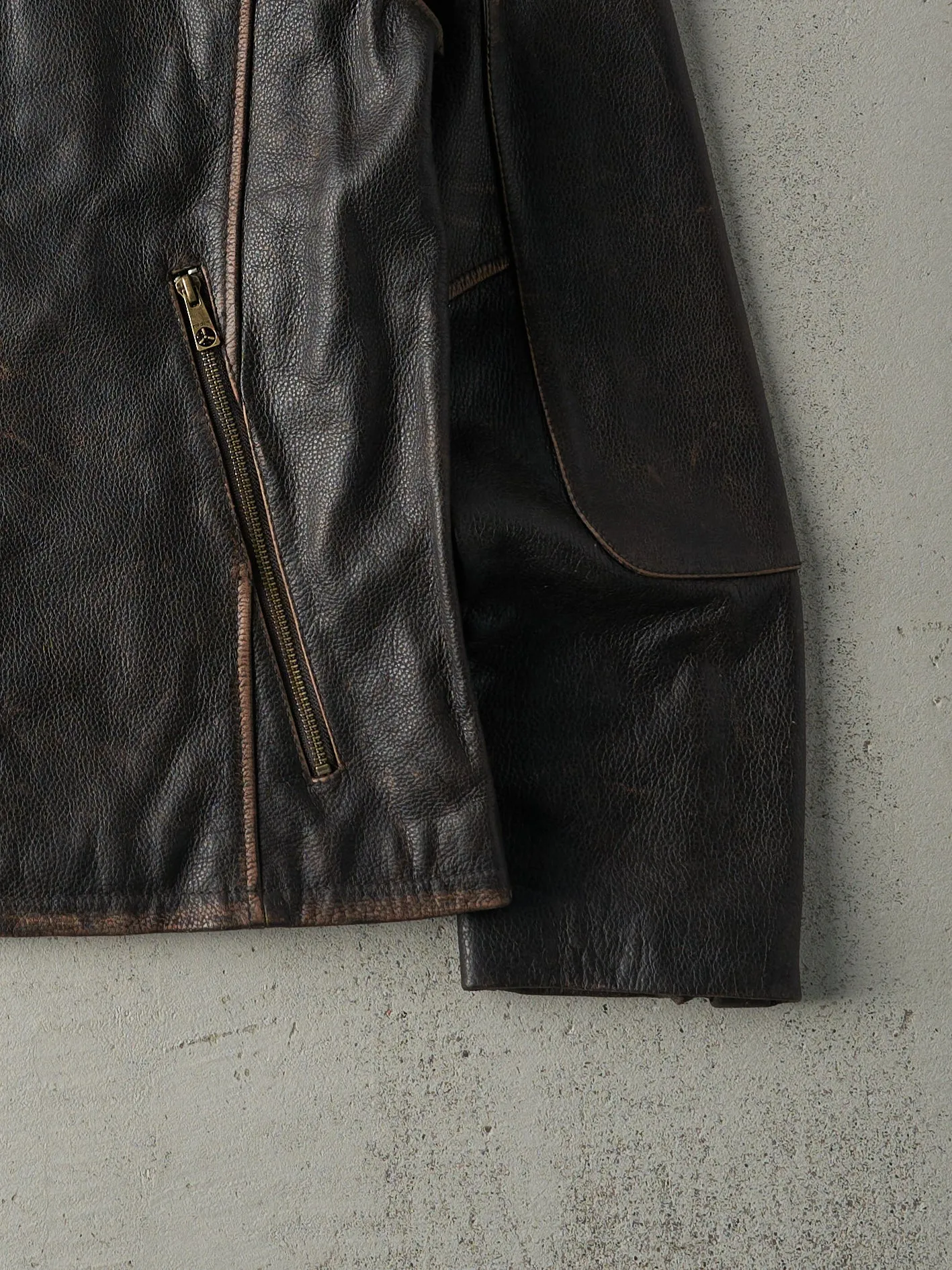 Vintage 90s Dark Brown Top Gun Leather Jacket (S/M) sold by Rebalance Vintage product image thumbnail 4