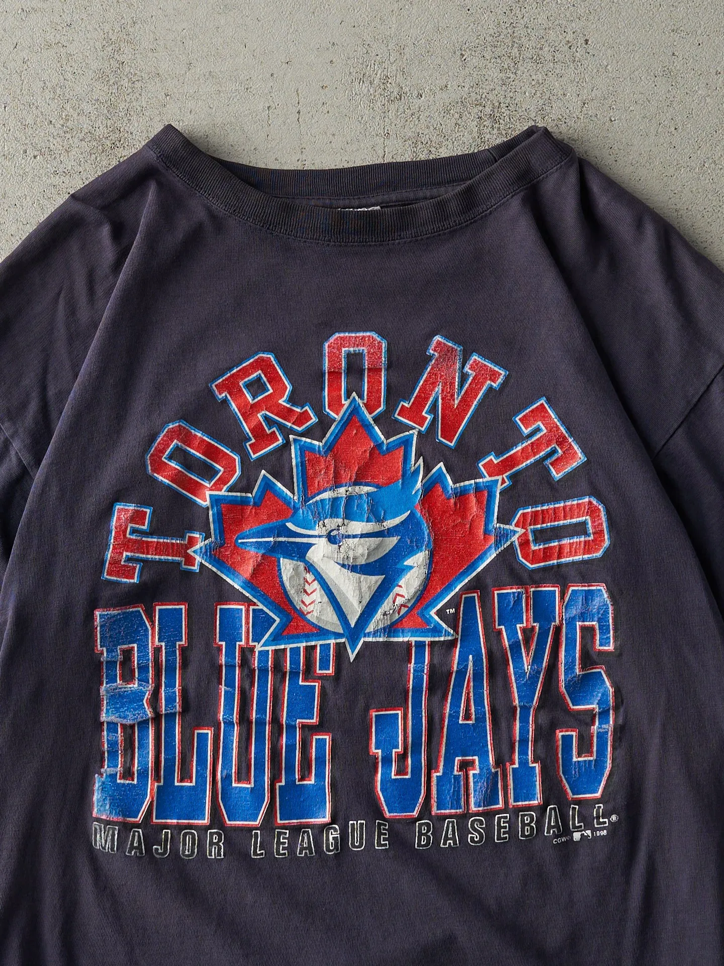 Vintage 98' Navy Blue Toronto Blue Jays Boxy Tee (M) sold by Rebalance Vintage product image thumbnail 2