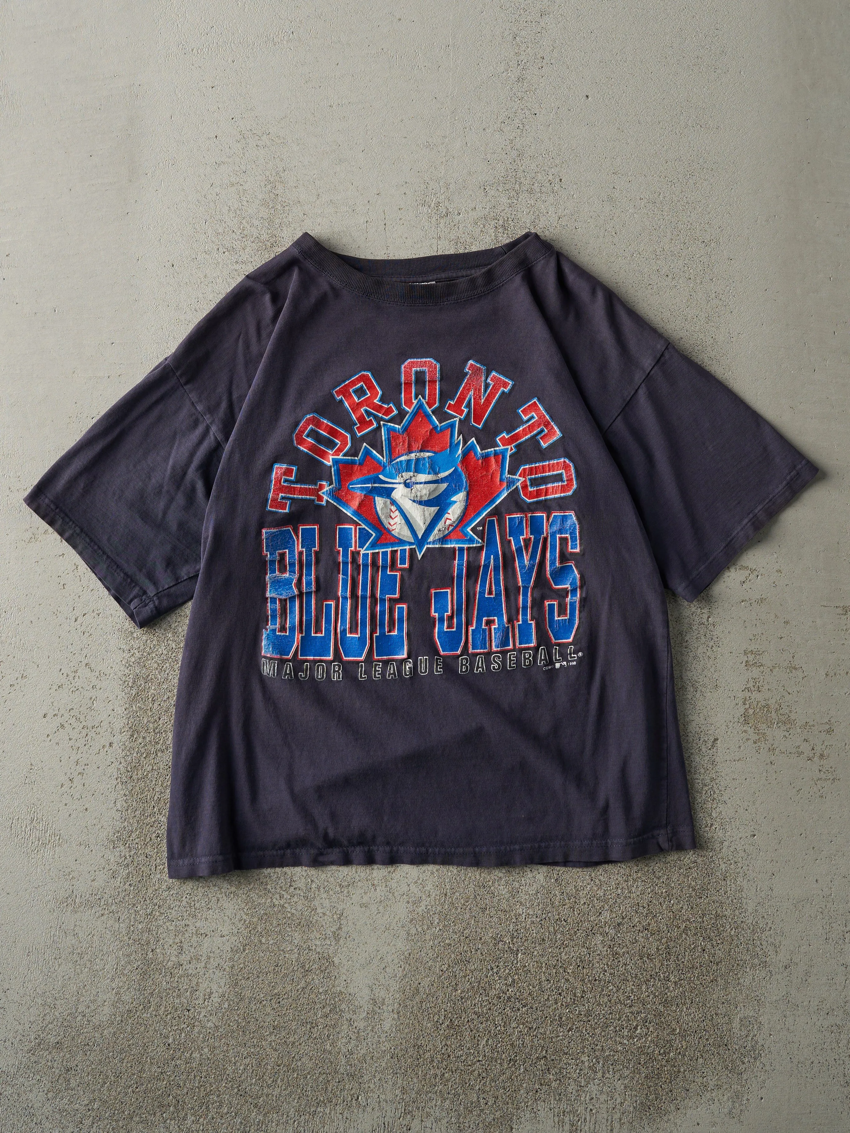 Vintage 98' Navy Blue Toronto Blue Jays Boxy Tee (M) sold by Rebalance Vintage