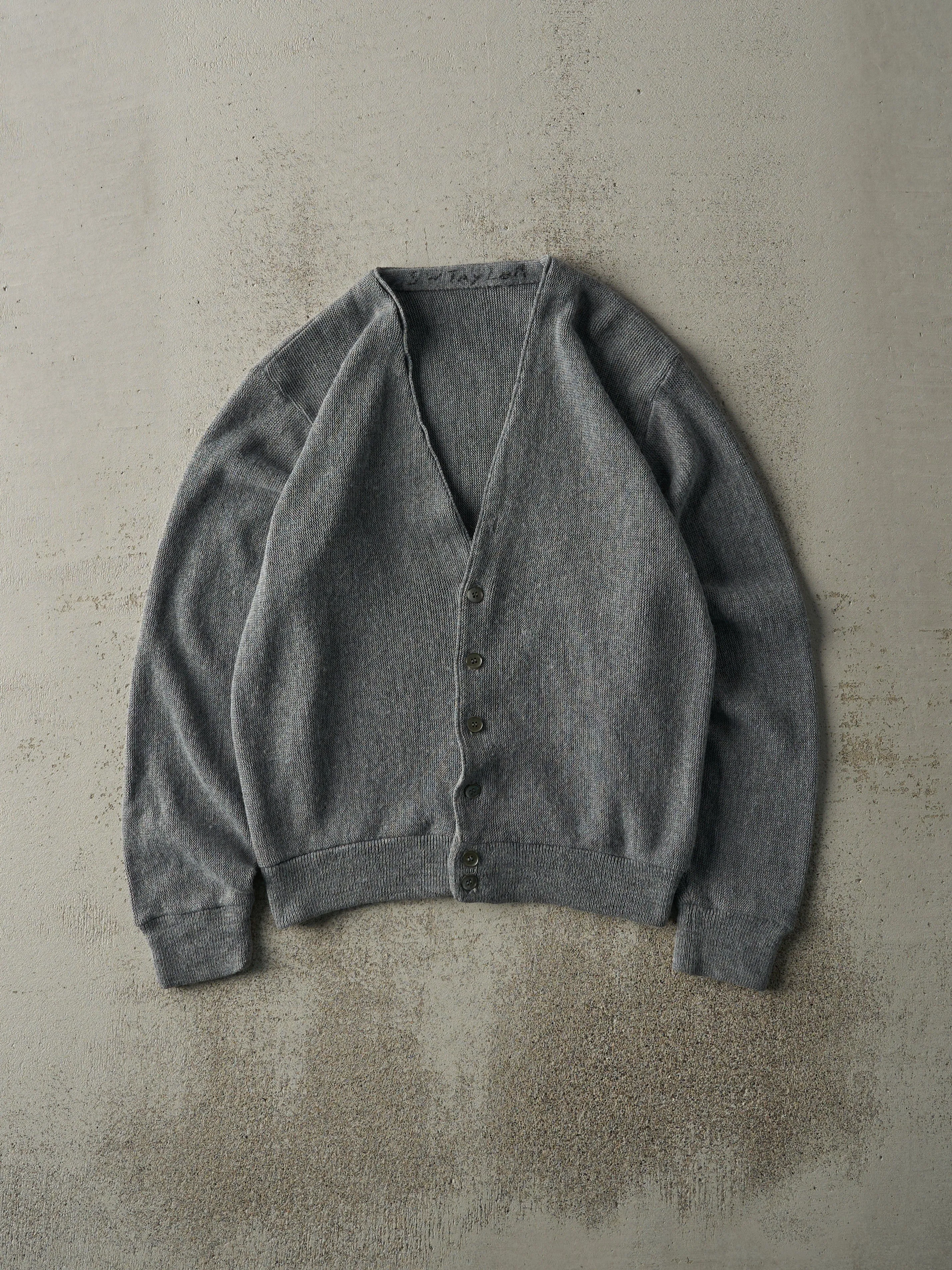 Vintage 90s Grey Knit Cardigan (M) sold by Rebalance Vintage