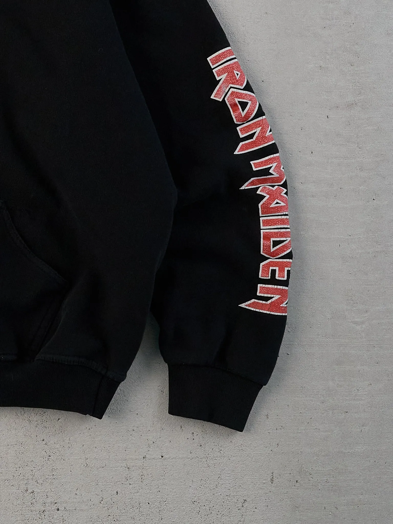 Vintage 90s Black Iron Maiden Graphic Hoodie (L) sold by Rebalance Vintage product image thumbnail 3