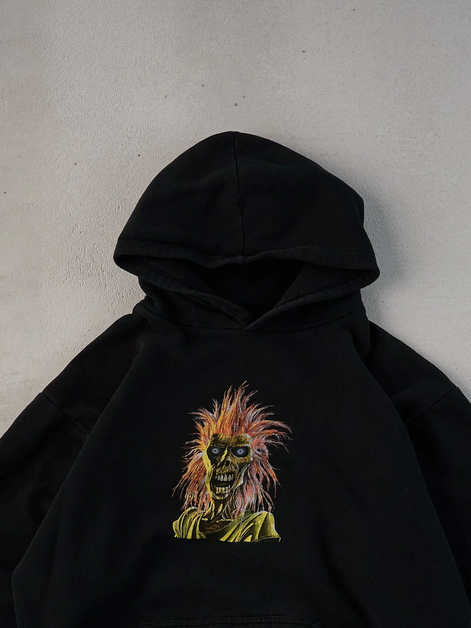 Vintage 90s Black Iron Maiden Graphic Hoodie (L) sold by Rebalance Vintage product image thumbnail 2