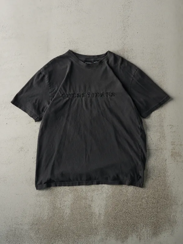 Vintage 90s Black Embroidered Guess Jeans Tee (M) sold by Rebalance Vintage