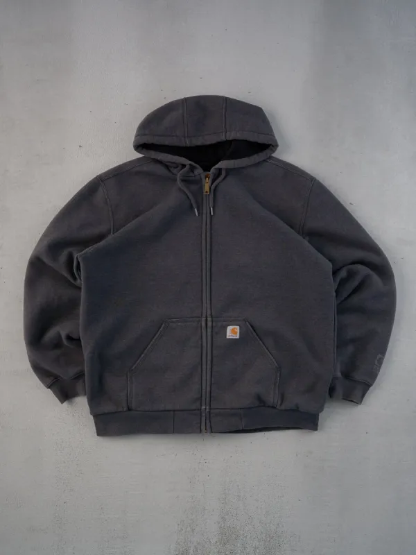 Vintage Y2k Dark Grey Carhartt Workwear Rain Defender Hooded Zip Up (L/XL) sold by Rebalance Vintage