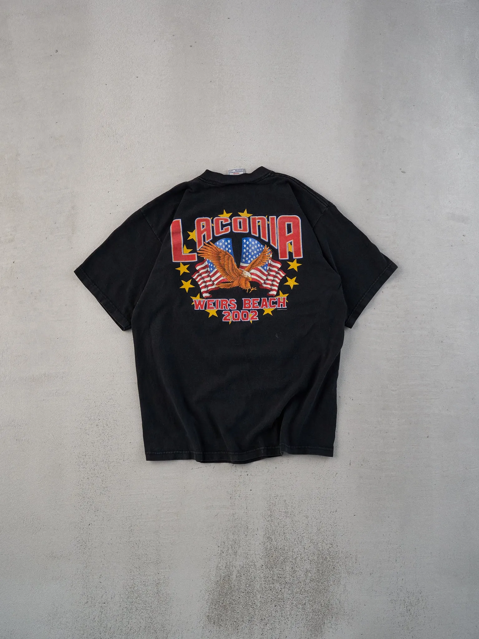 Vintage 02' Black Laconia Biker Graphic Tee (S) sold by Rebalance Vintage product image thumbnail 2