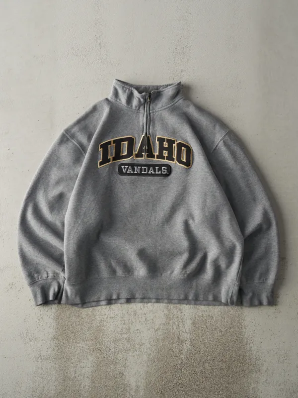 Vintage Y2K Grey Idaho Vandals Quarter Zip Boxy Sweatshirt (L) sold by Rebalance Vintage