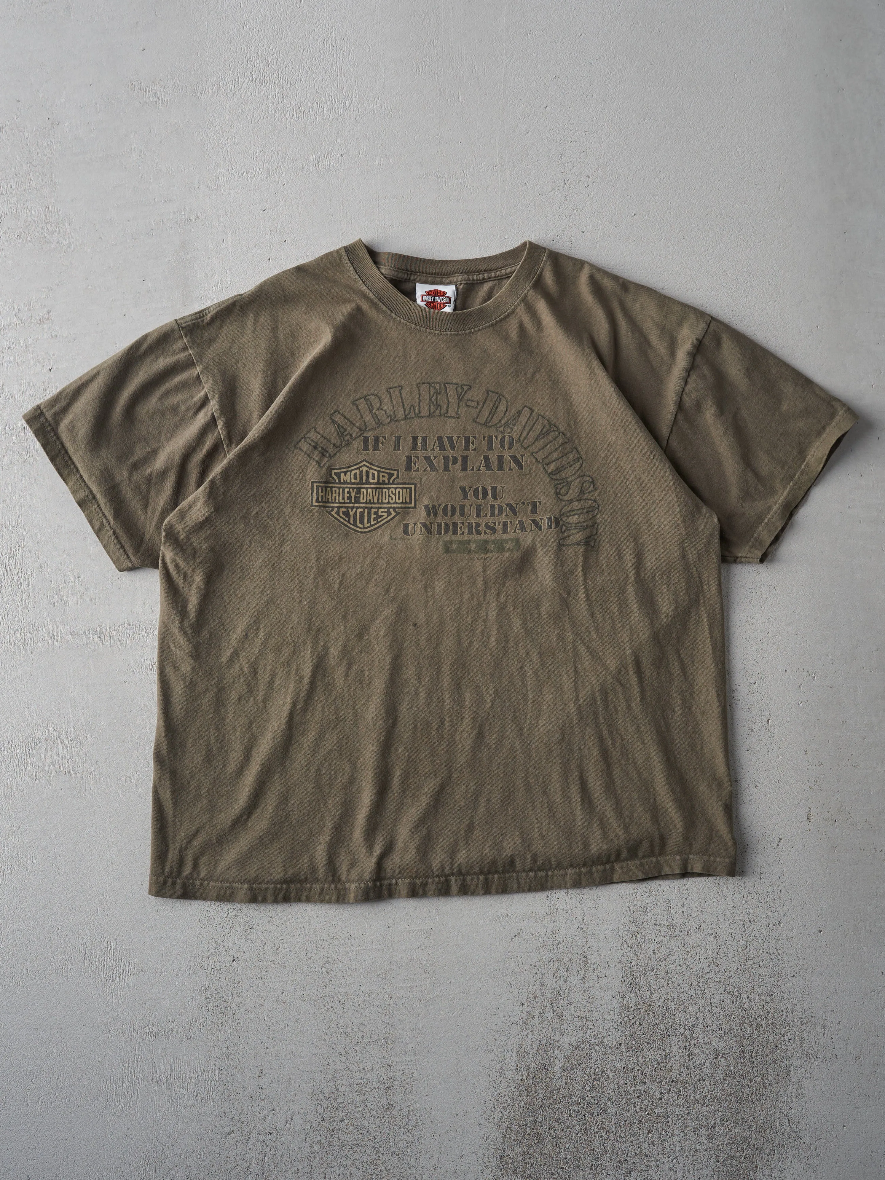 Vintage 08' Olive Green Carson City Harley Davidson Tee (M/L) sold by Rebalance Vintage