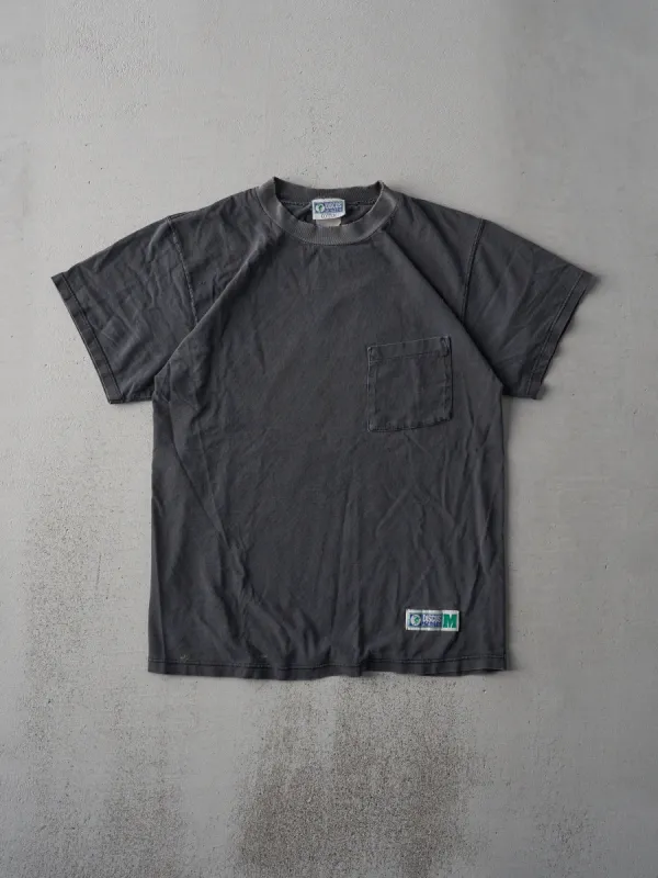 Vintage 90s Charcoal Grey Discus Athletic Blank Pocket Tee (S/M) sold by Rebalance Vintage