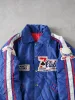 Vintage 90s Navy Blue 7 Club Peewee "C" Blazer Collared Bomber Jacket (L) sold by Rebalance Vintage