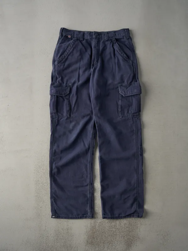 Vintage Y2K Navy Blue Rare Original Fit Cat 2 Fire Resistant Carhartt Cargo Pants (31x32) sold by Rebalance Vintage