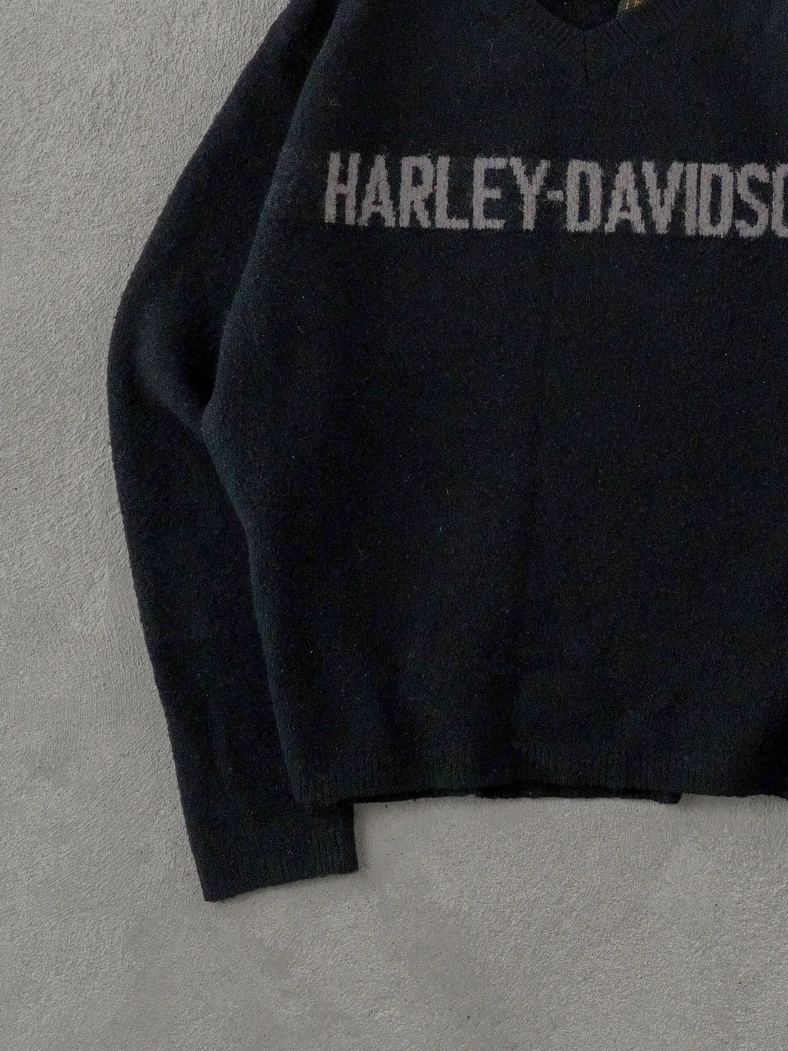 Vintage Black Harley Davidson Knit Sweater (S) sold by Rebalance Vintage product image thumbnail 3