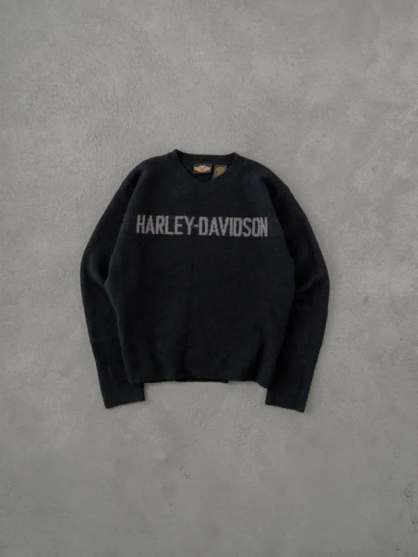 Vintage Black Harley Davidson Knit Sweater (S) made by Rebalance Vintage