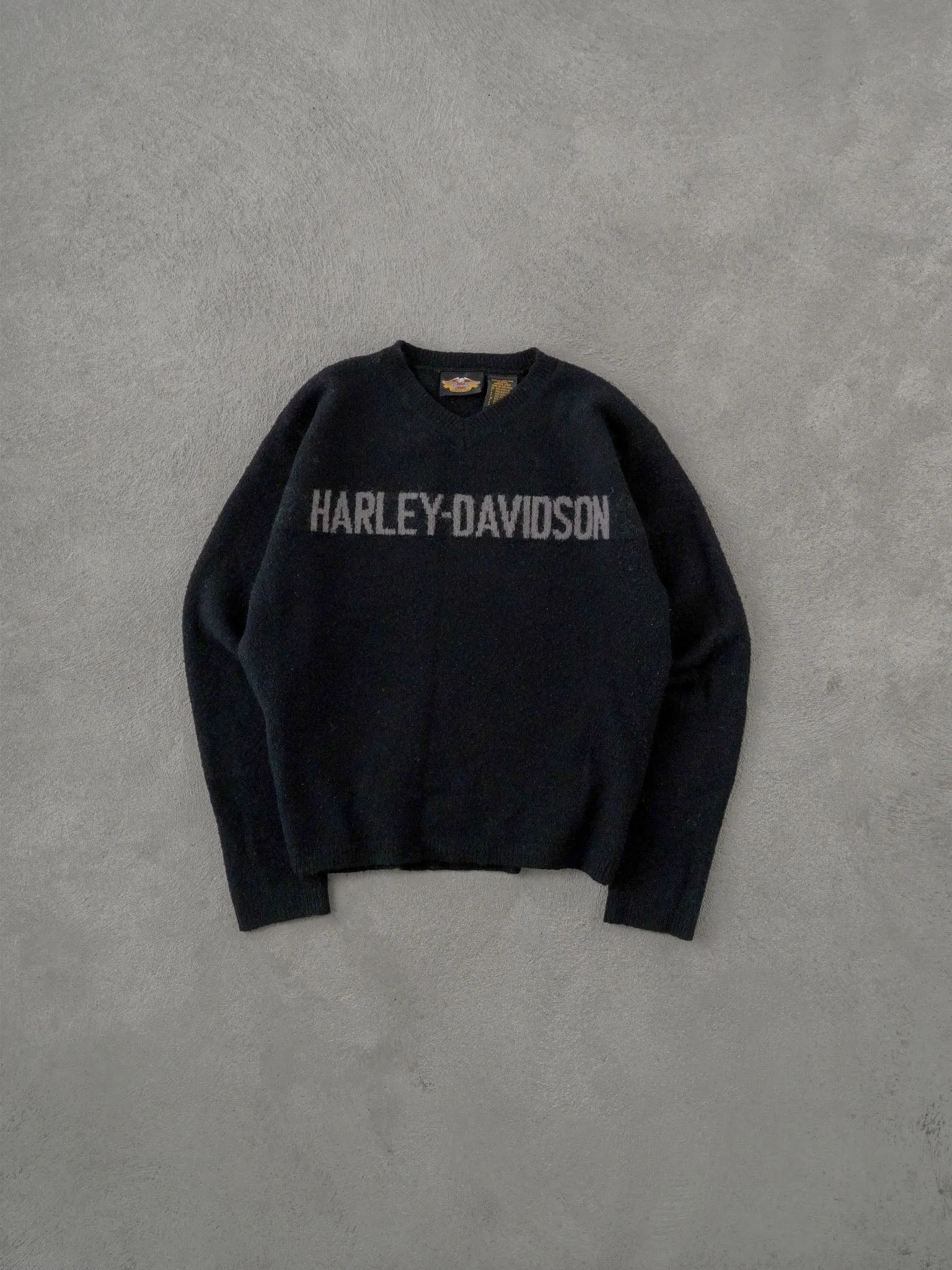 Vintage Black Harley Davidson Knit Sweater (S) sold by Rebalance Vintage