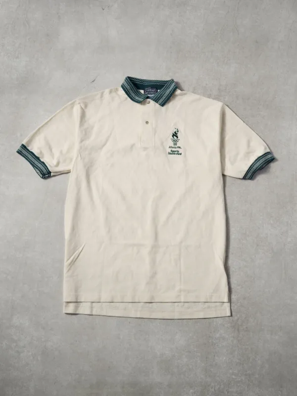 Vintage 96' Cream and Green Atlanta Olympics Sports Illstrated Collared Shirt (M) sold by Rebalance Vintage