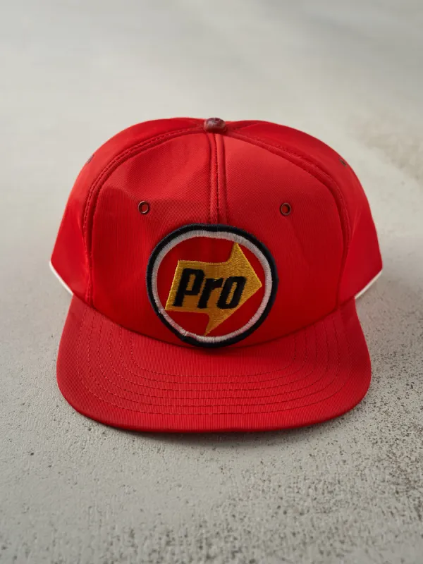 Vintage 80s Red Pro Patch Foam Snapback Hat made by Rebalance Vintage