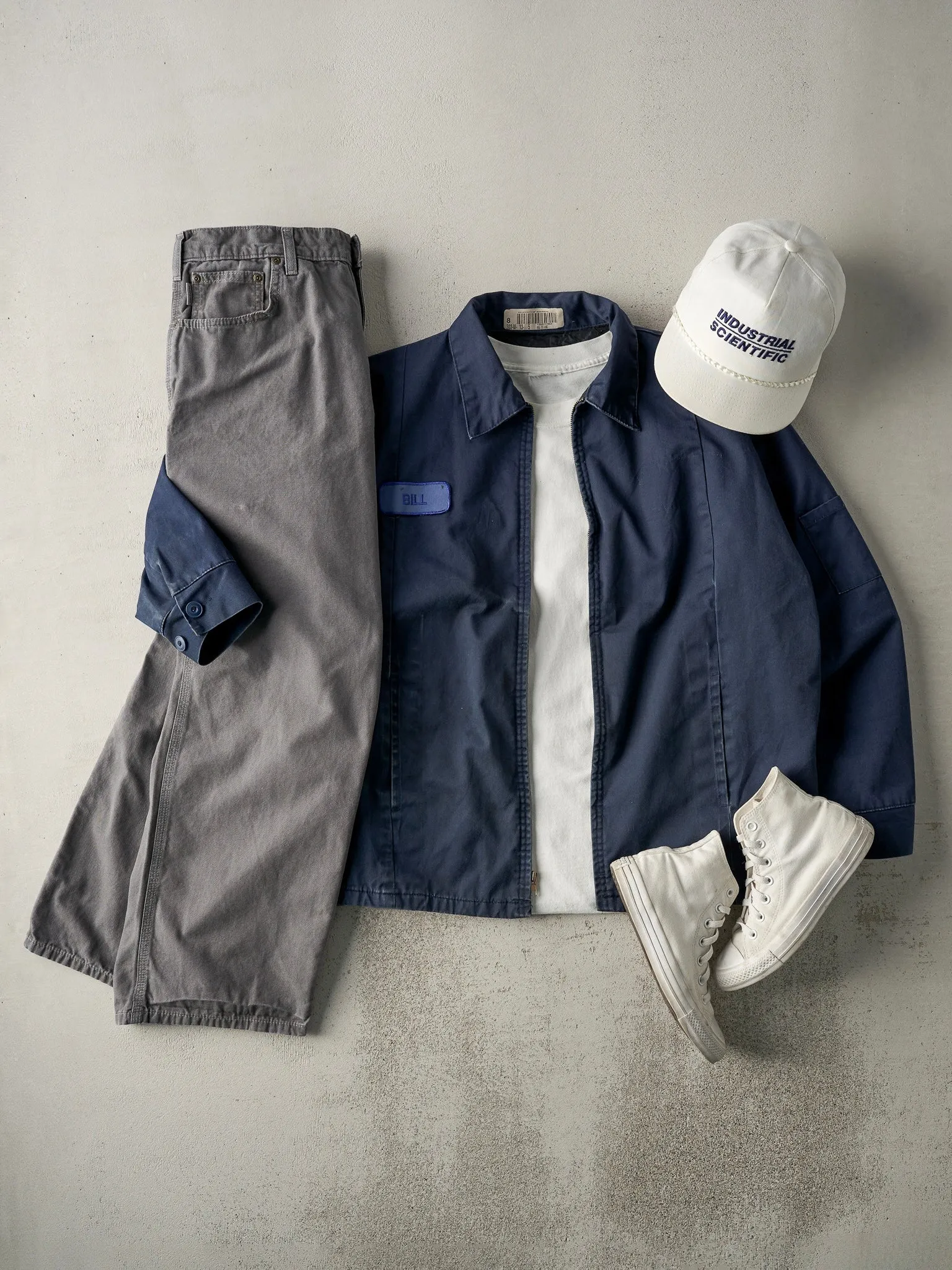 Vintage 90s Navy Blue Bill Work Jacket (L) sold by Rebalance Vintage product image thumbnail 2