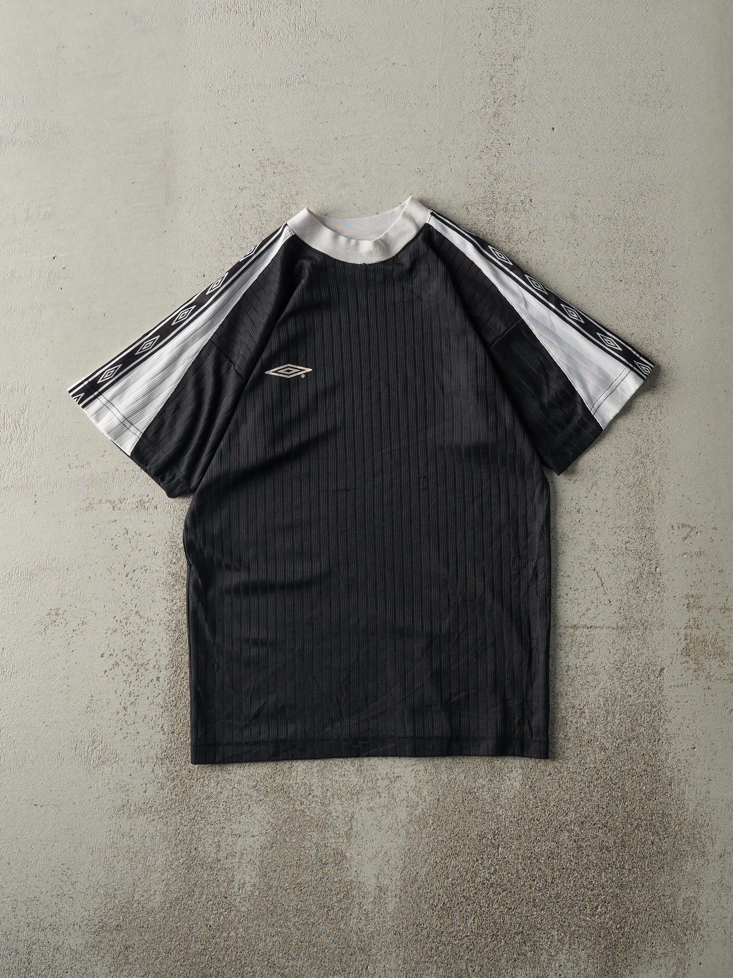 Vintage 90s Black & White Umbro Soccer Jersey (S) sold by Rebalance Vintage