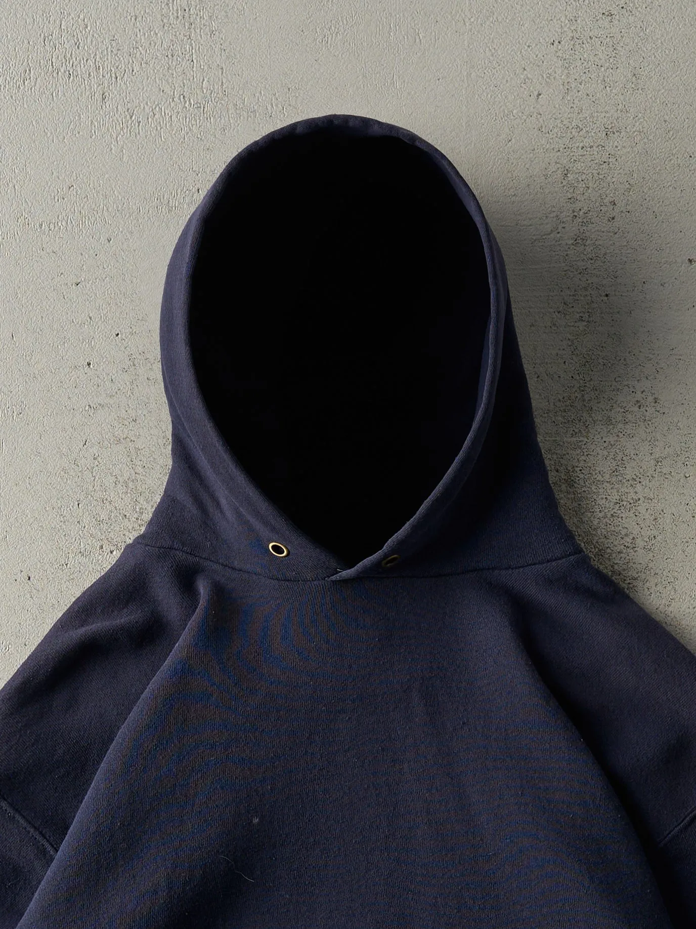 Vintage 90s Navy Blue Blank Discus Athletic Hoodie (M) sold by Rebalance Vintage product image thumbnail 2