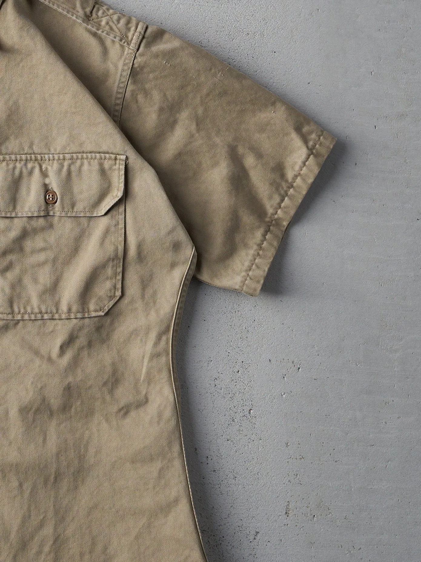 Vintage 90s Khaki Military Button Up Shirt (M) sold by Rebalance Vintage product image thumbnail 3
