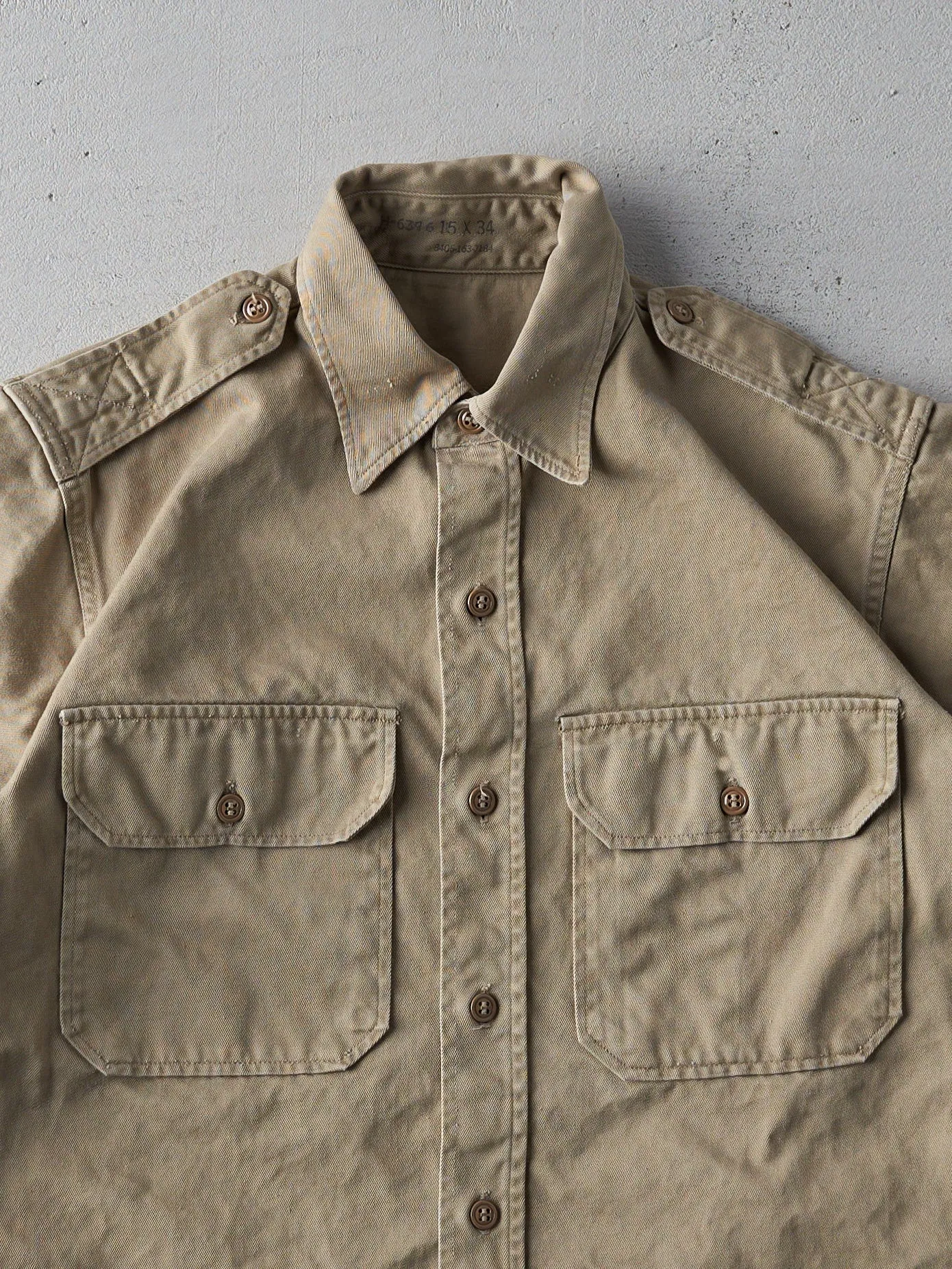 Vintage 90s Khaki Military Button Up Shirt (M) sold by Rebalance Vintage product image thumbnail 2