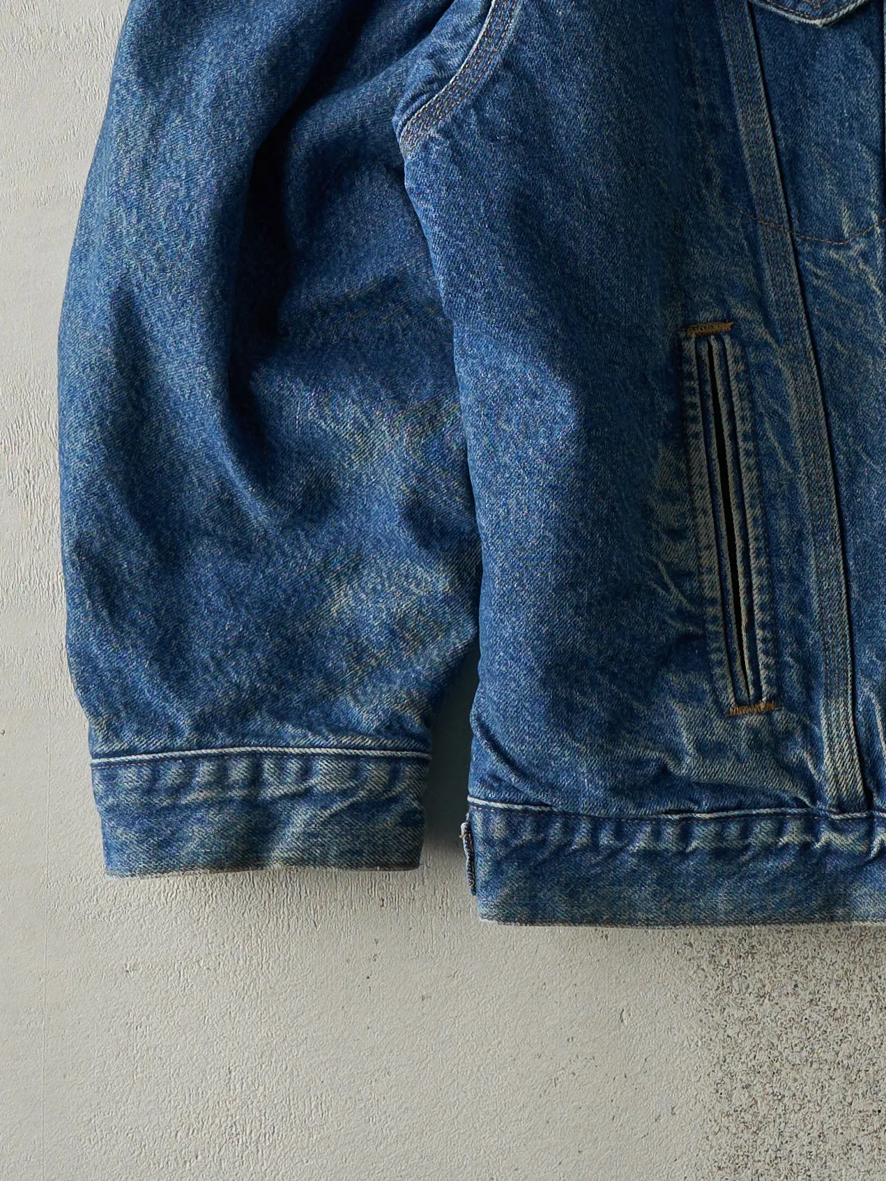 Vintage 04' Dark Wash Embroidered Carhartt Blanket Lined Denim Jacket (L/XL) sold by Rebalance Vintage product image thumbnail 4