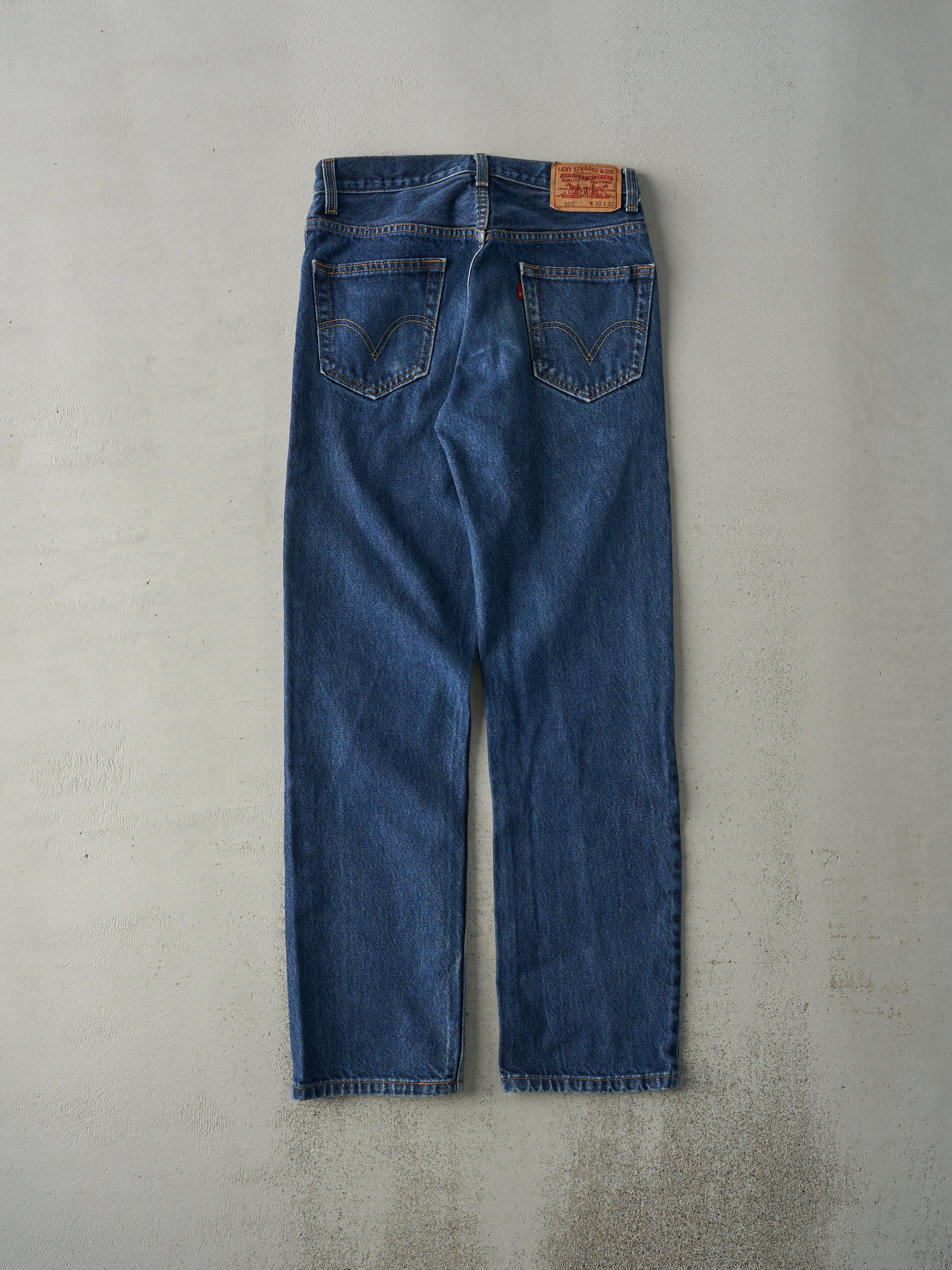 Vintage Y2K Dark Wash Levi's 505 Regular Fit Jeans (29x30.5) sold by Rebalance Vintage product image thumbnail 2