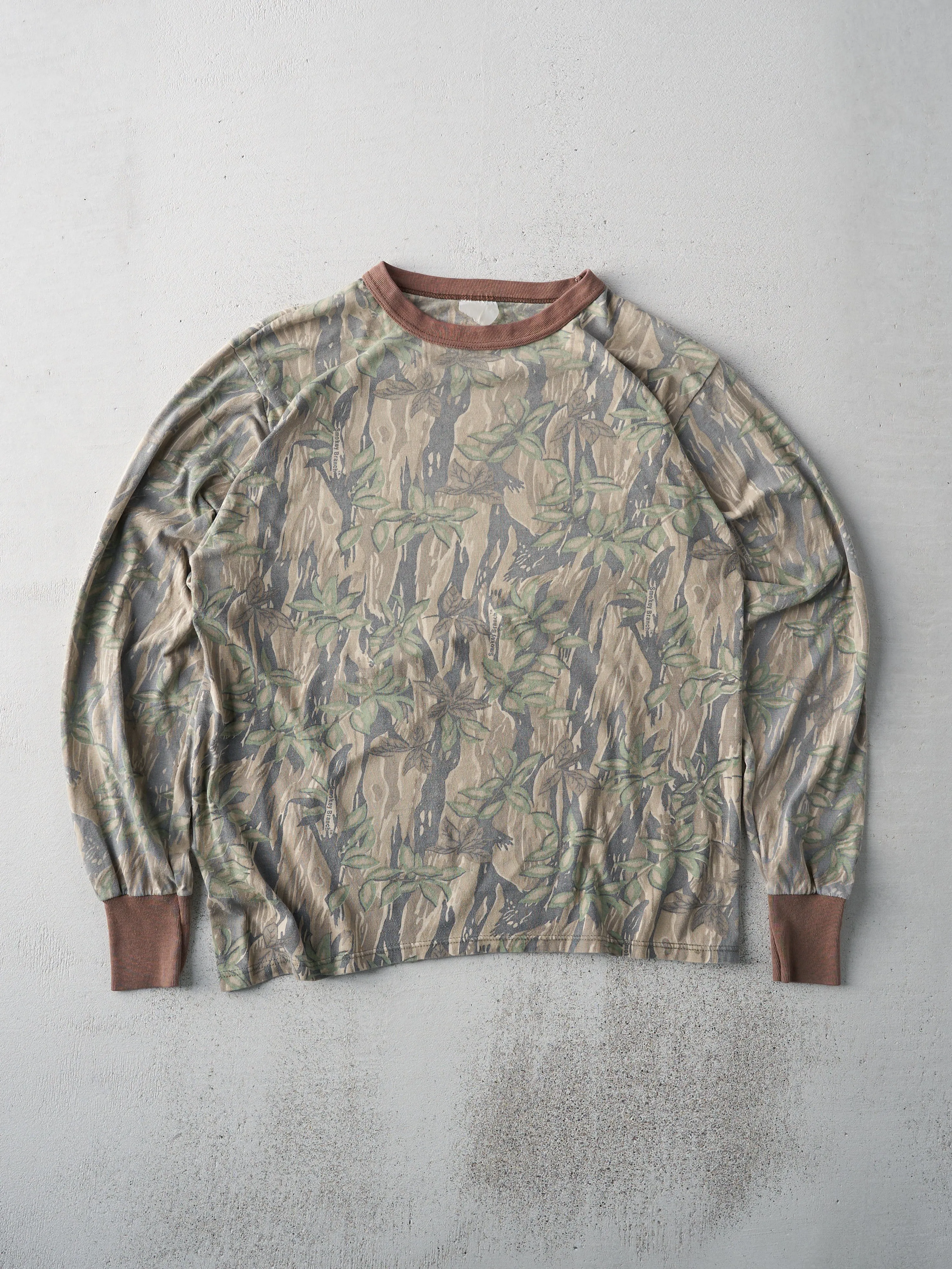 Vintage 90s Smokey Branch Camo Long Sleeve Shirt (M) sold by Rebalance Vintage