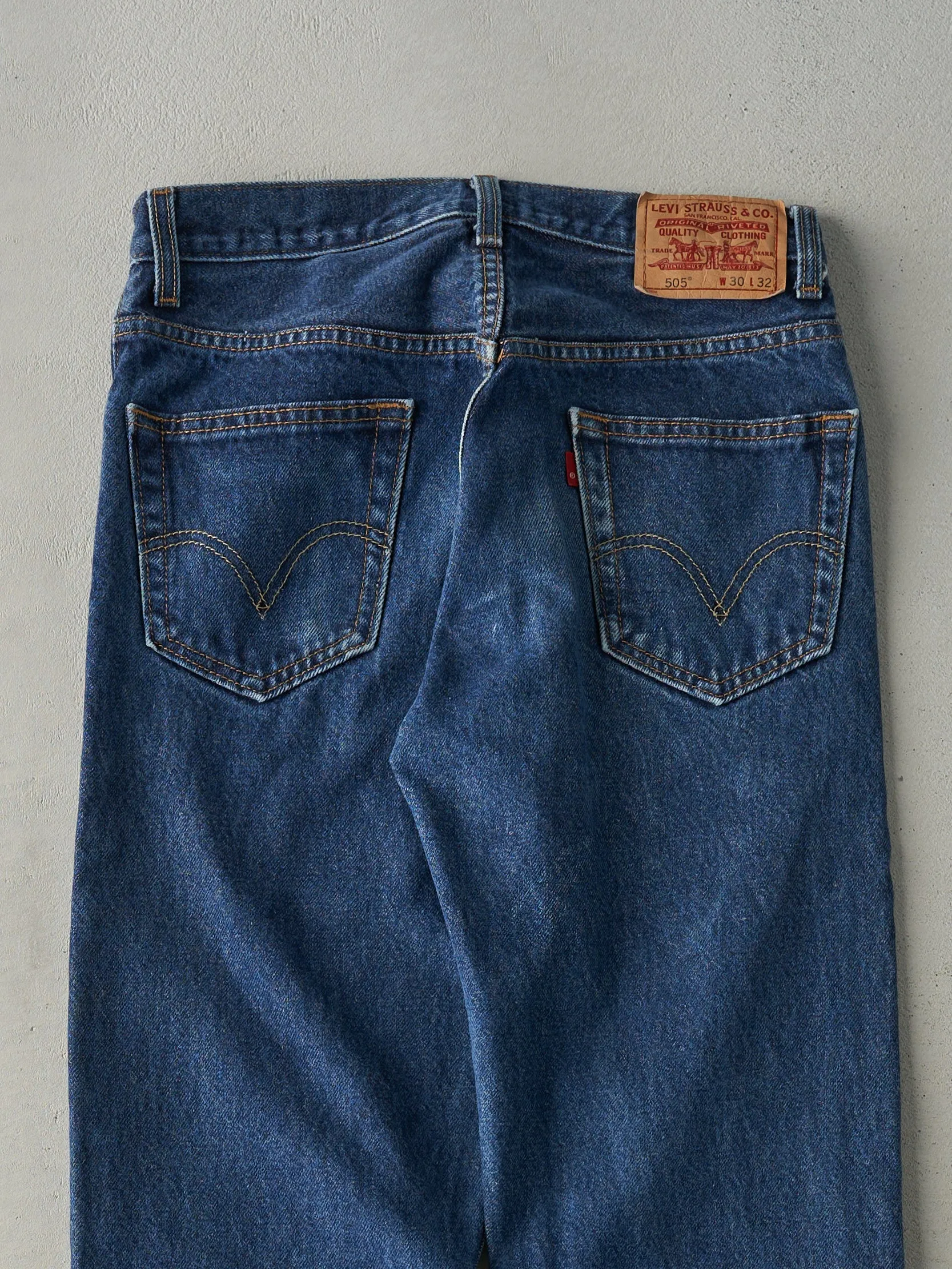 Vintage Y2K Dark Wash Levi's 505 Regular Fit Jeans (29x30.5) sold by Rebalance Vintage product image thumbnail 4