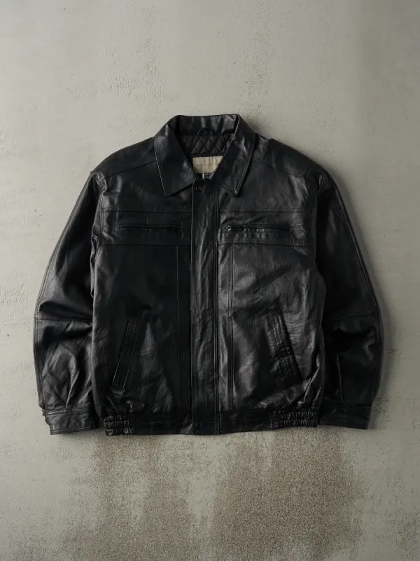 Vintage Y2K Black Retreat Leather Jacket (M/L) sold by Rebalance Vintage