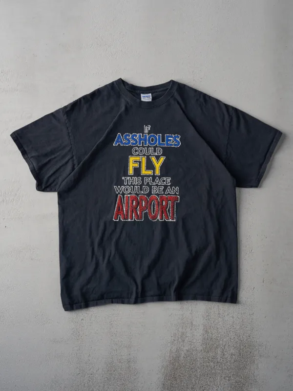 Vintage Black "If Assholes Could Fly..." Tee (L) sold by Rebalance Vintage