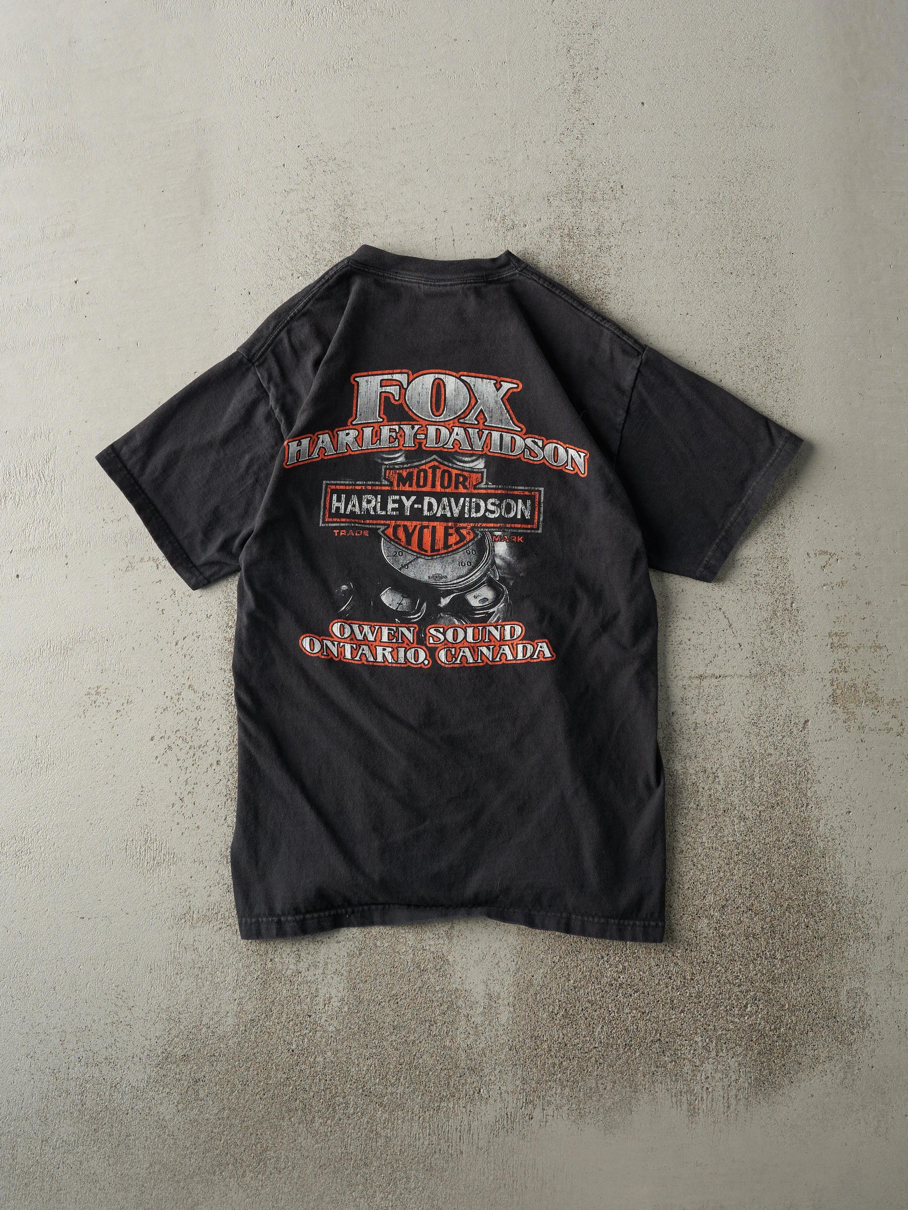 Vintage 08' Black Owen Sound Ontario Harley Davidson Tee (S) sold by Rebalance Vintage product image thumbnail 2