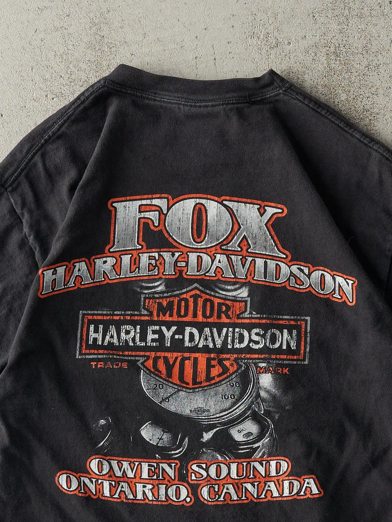 Vintage 08' Black Owen Sound Ontario Harley Davidson Tee (S) sold by Rebalance Vintage product image thumbnail 4