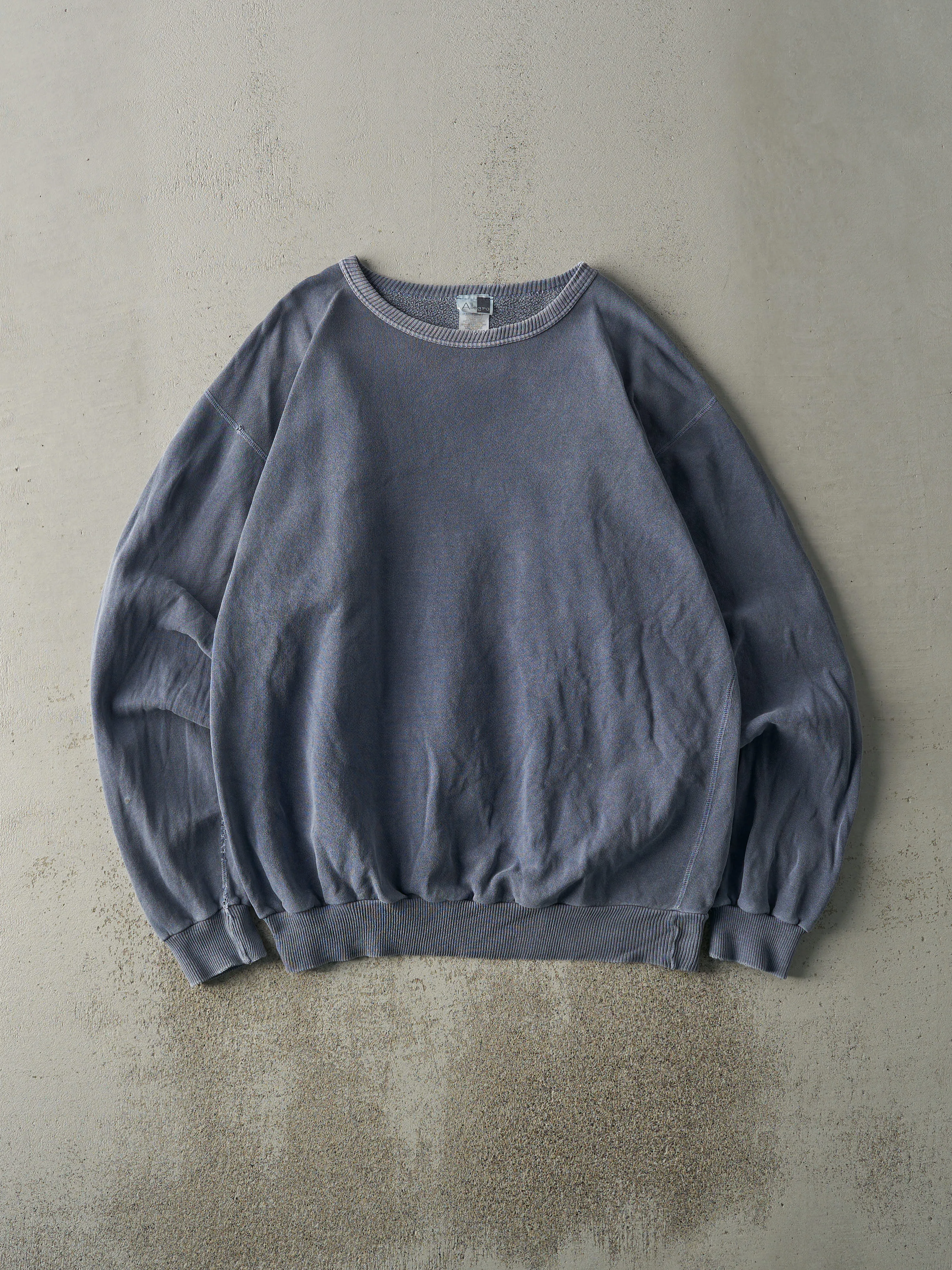 Vintage 90s Washed Blue Blank Crewneck (L) sold by Rebalance Vintage