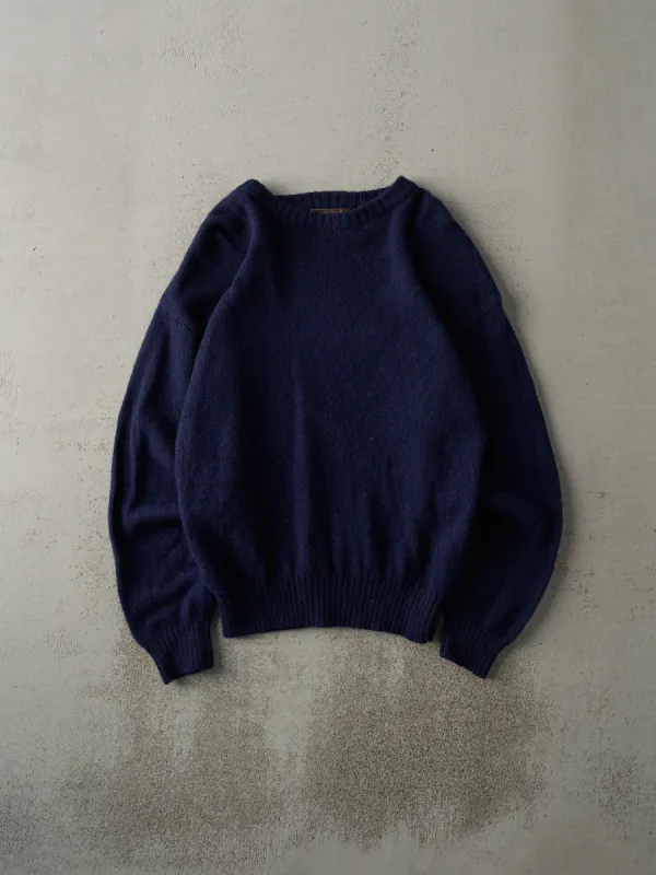 Vintage 80s Navy Blue Wool Eddie Bauer Knit Pullover (M) sold by Rebalance Vintage