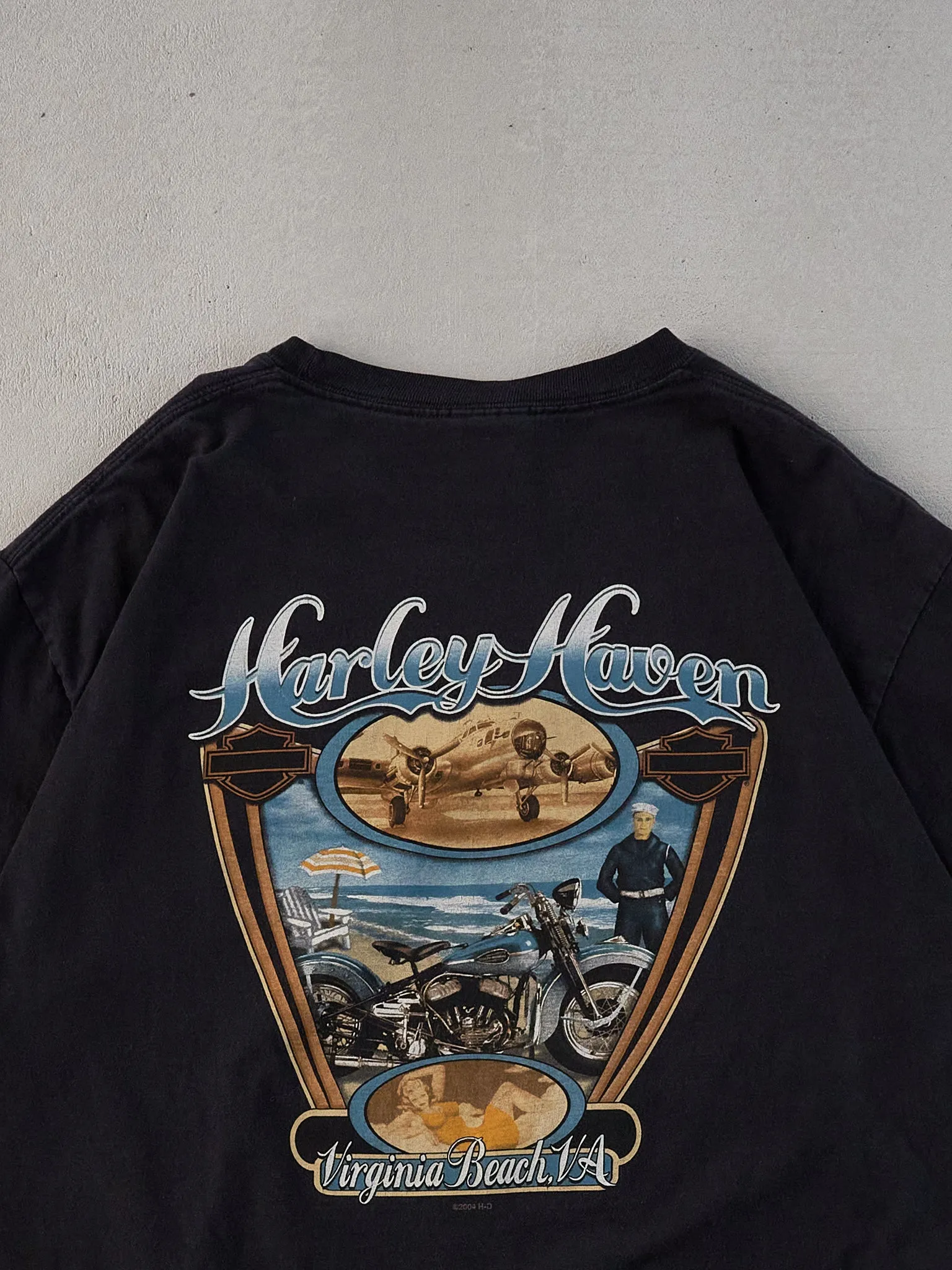 Vintage 04' Black Harley Davidson Virgina Beach Graphic Tee (L) sold by Rebalance Vintage product image thumbnail 4